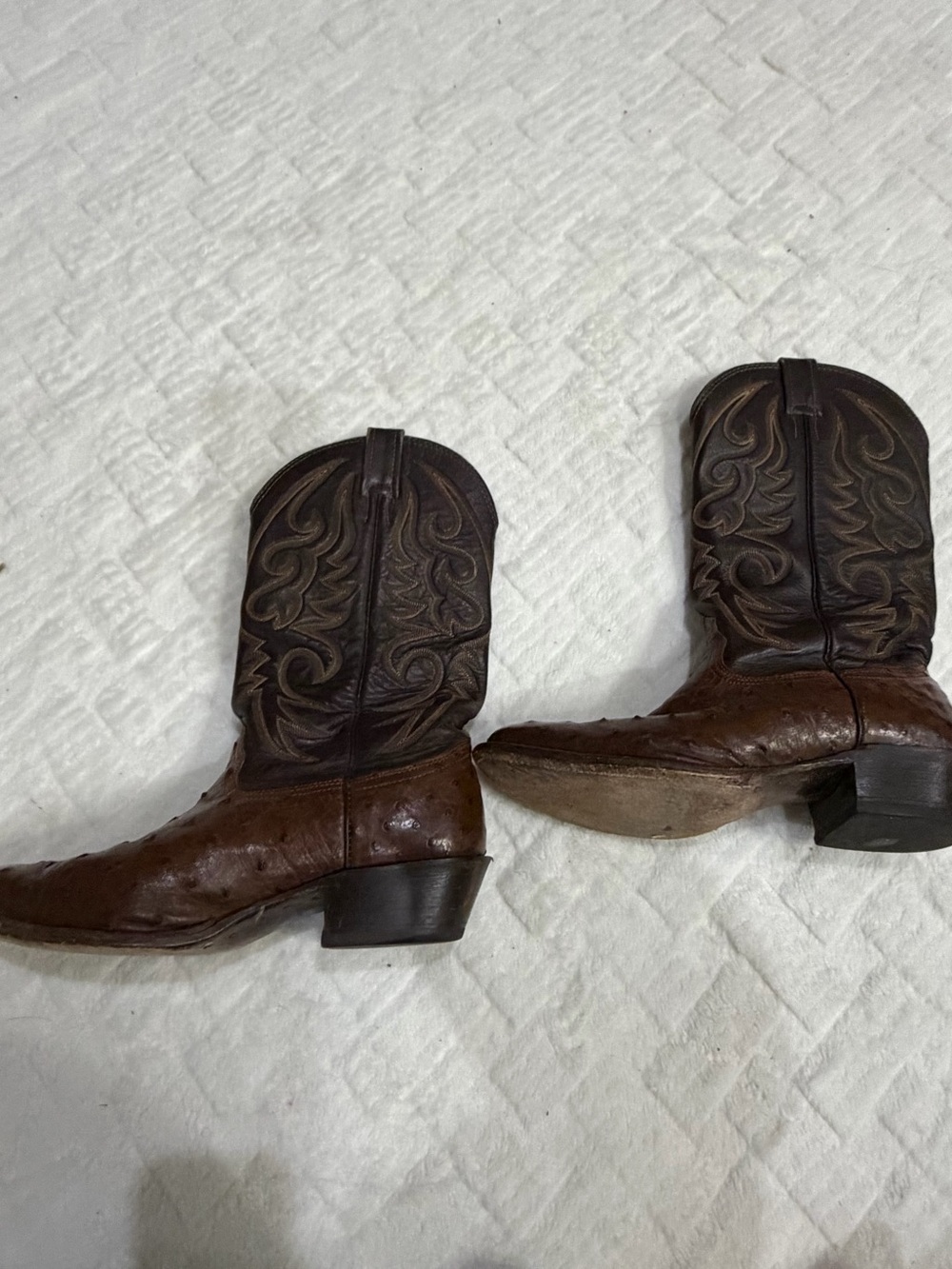 Tony Lama Two-Tone Brown Western Cowboy Boots